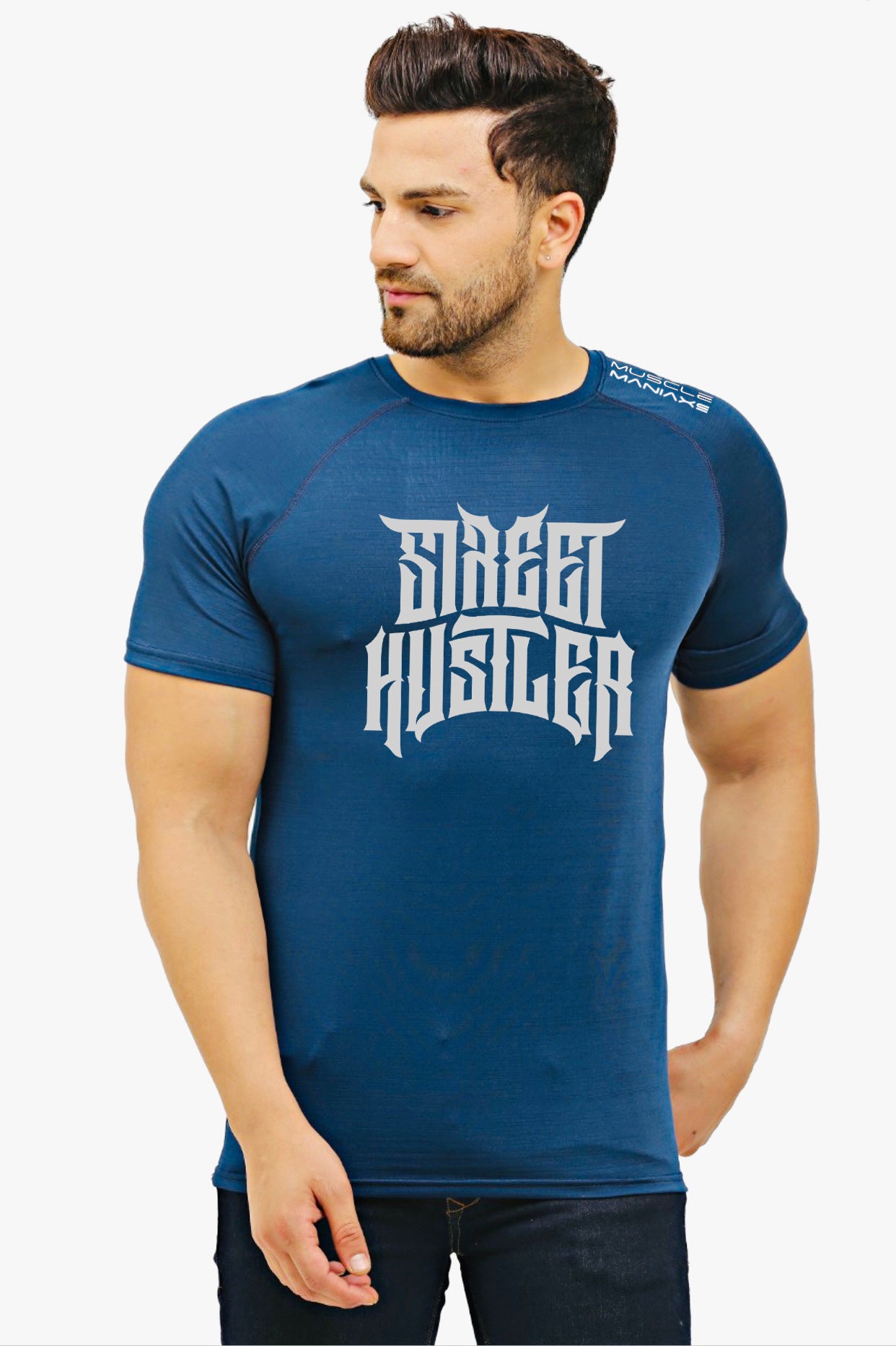 ACTIVE MISTIC BLUE short sleeve tshirt STREET HUSTLER